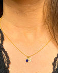 Gold Vermeil Initial and Gemstone Necklace