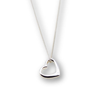 Heart Pendant Sterling Silver Necklace