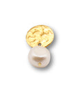 Hammered Disc Pearl Earrings