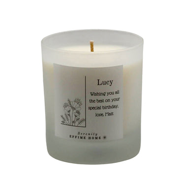 Flowers with Name and Message Candle