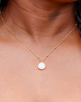 White Druzy Gold Vermeil Pendant Necklace