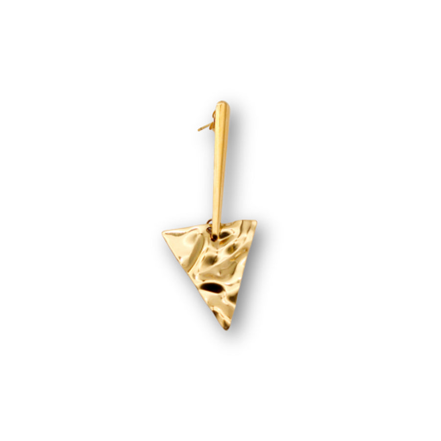 Hammer Gold Triangle with Straight Top Earrings