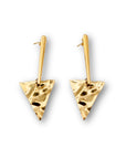 Hammer Gold Triangle with Straight Top Earrings