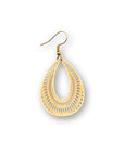 Laser Cut Gold Drop with Hook Earrings