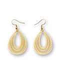 Laser Cut Gold Drop with Hook Earrings
