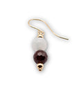 Moonstone and Garnet Circle Wire Earrings