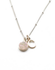 Sterling Silver Initial and Gemstone Necklace