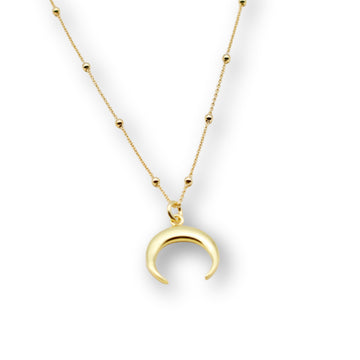 Crescent Moon Gold Vermeil Necklace