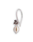 Sterling Silver Flower with Pearl Drop Earrings