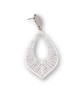 Stainless Steel Laser Cut Leaf with Flat Circle Top Earrings