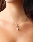 Pole Star with Pearl  Drop Necklace