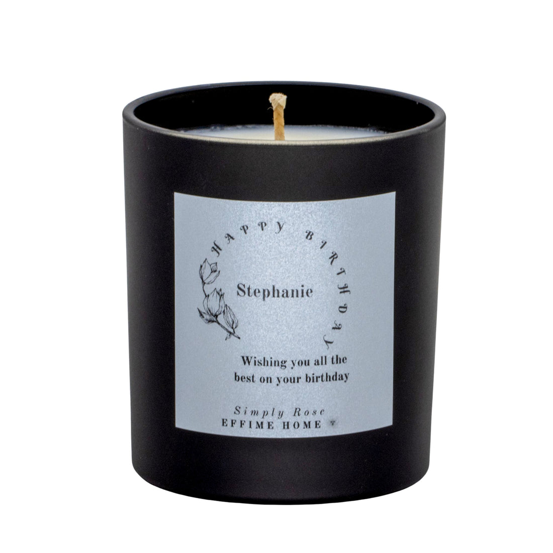 Name in Floral Circle Frame Candle