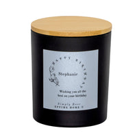 Name in Floral Circle Frame Candle