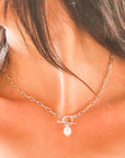 Sterling Silver Pearl Drop Necklace