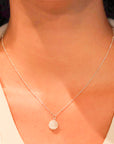 White Druzy Sterling Silver Pendant Necklace