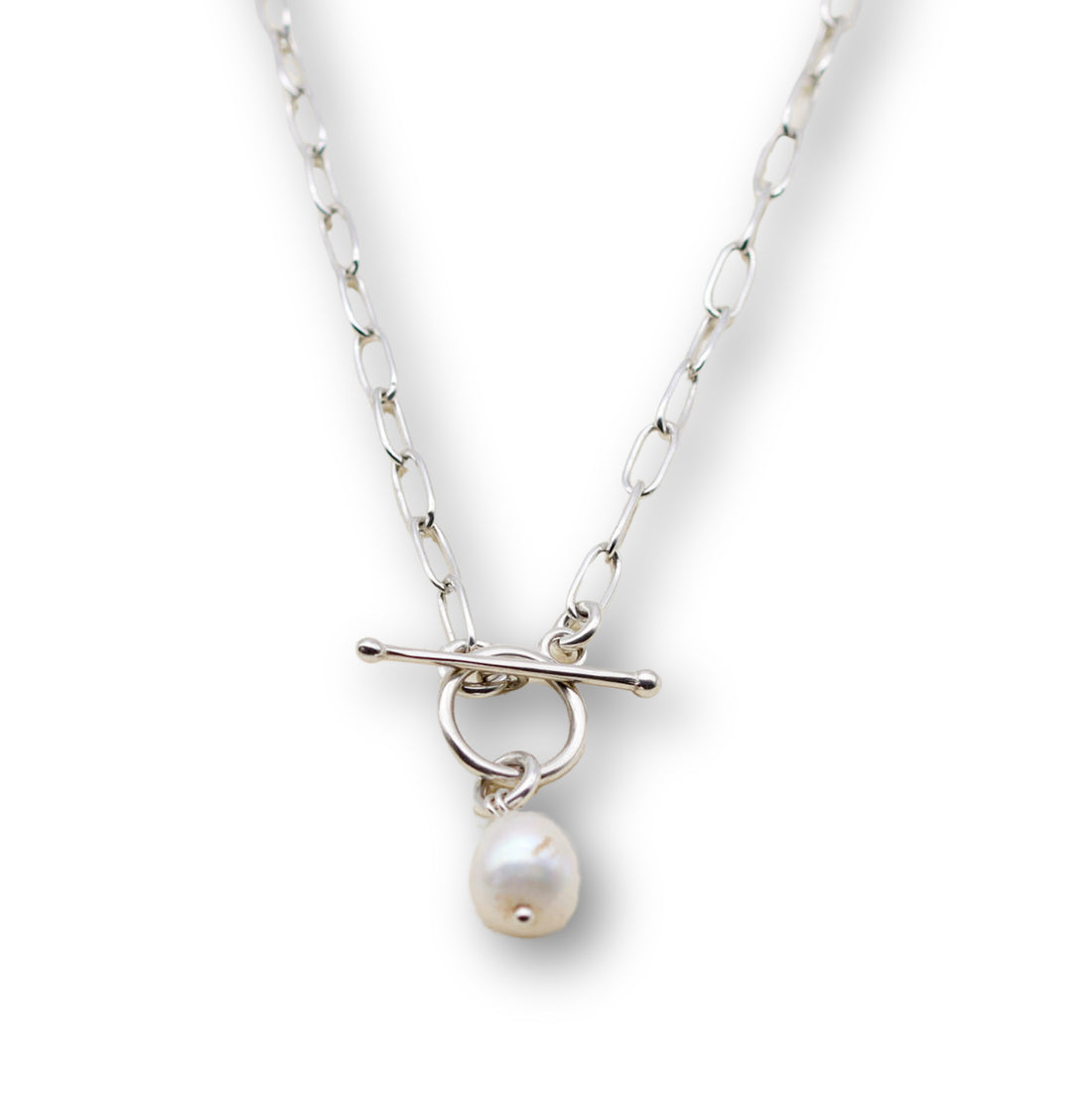 Sterling Silver Pearl Drop Necklace