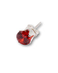 Red Stud Sterling Silver Earrings