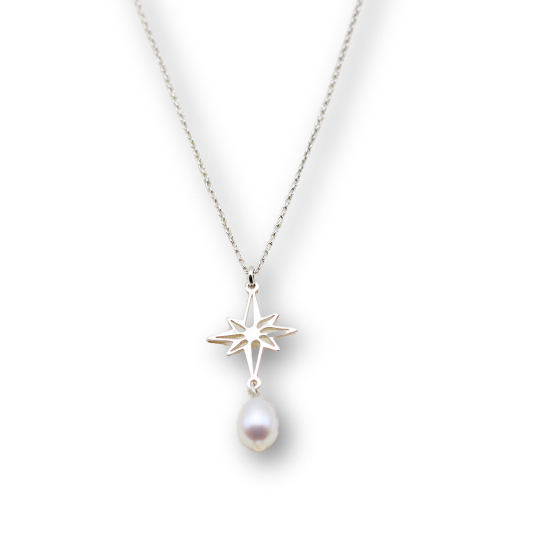 Pole Star with Peal Drop Necklace