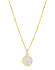 White Druzy Gold Vermeil Pendant Necklace