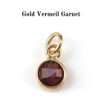 Gold Vermeil Initial and Gemstone Necklace