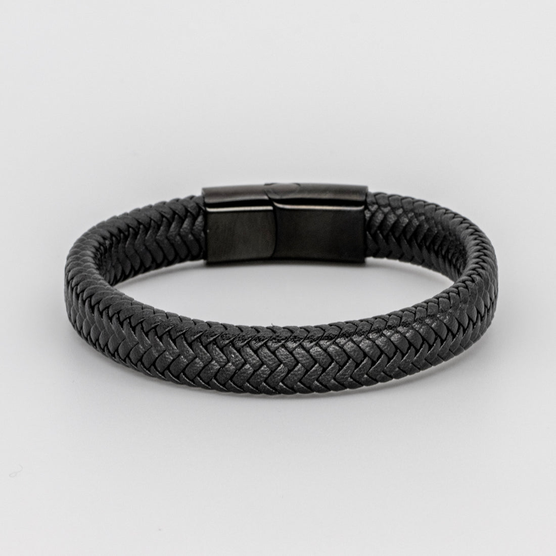 Black Leather Braid Bracelet