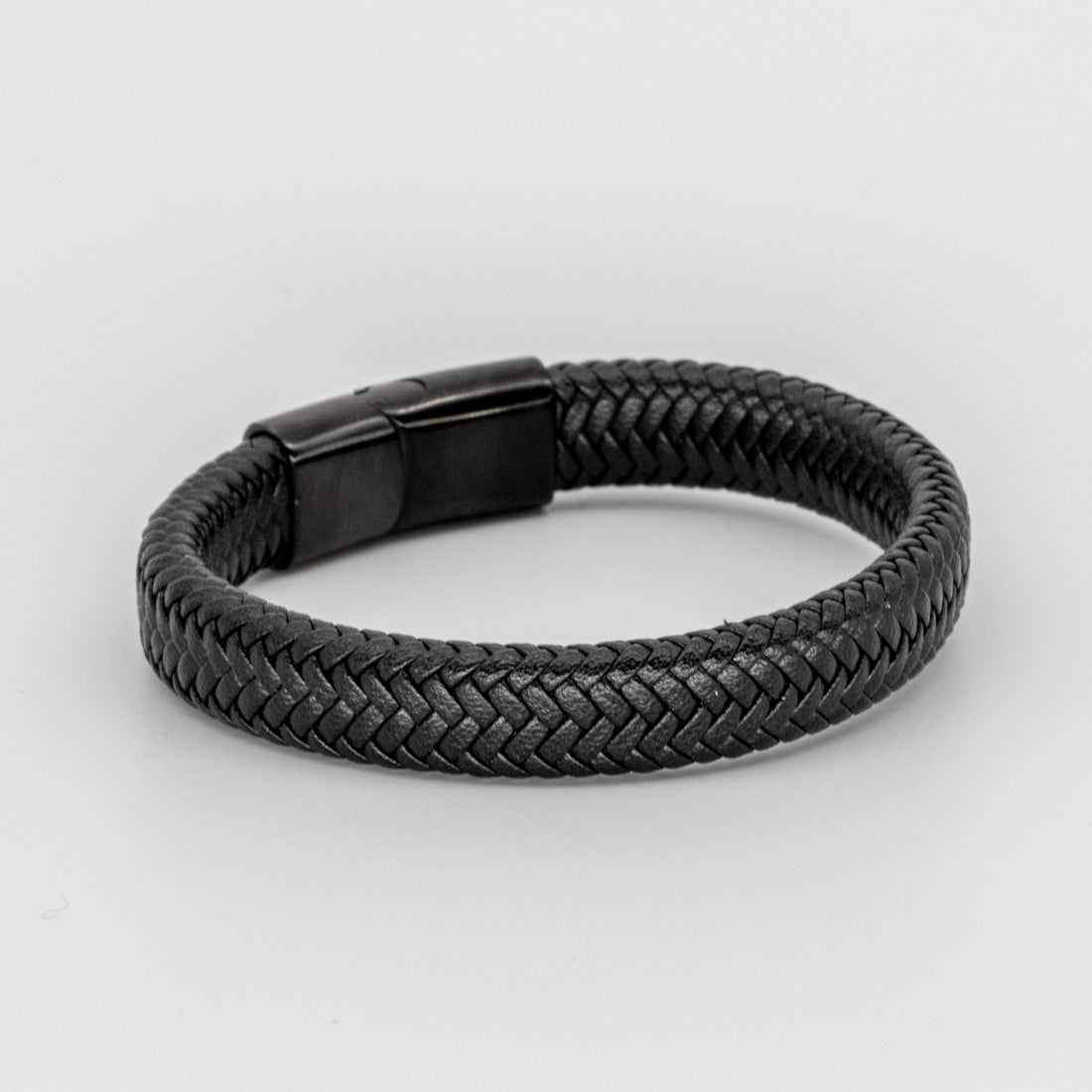 Black Leather Braid Bracelet