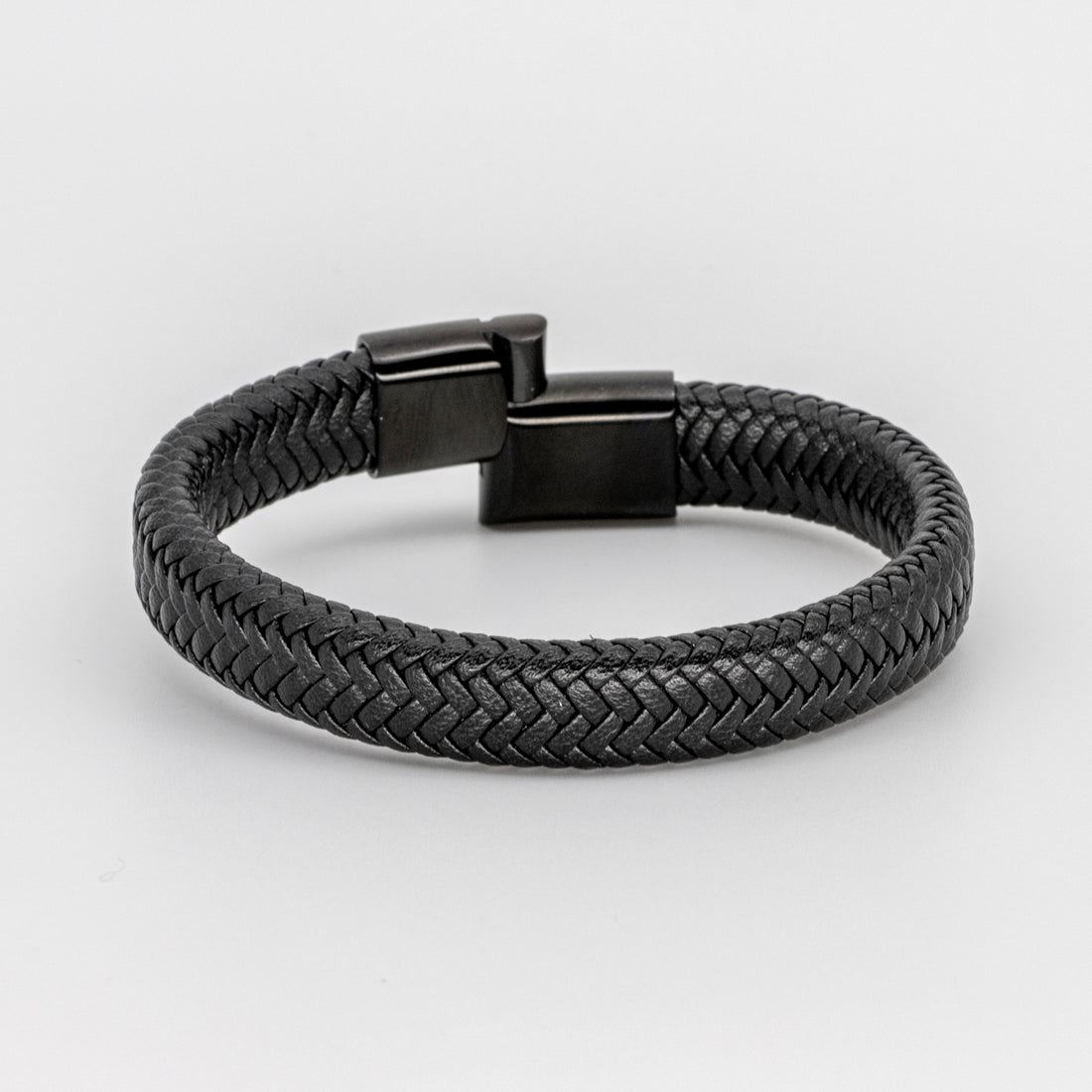 Black Leather Braid Bracelet