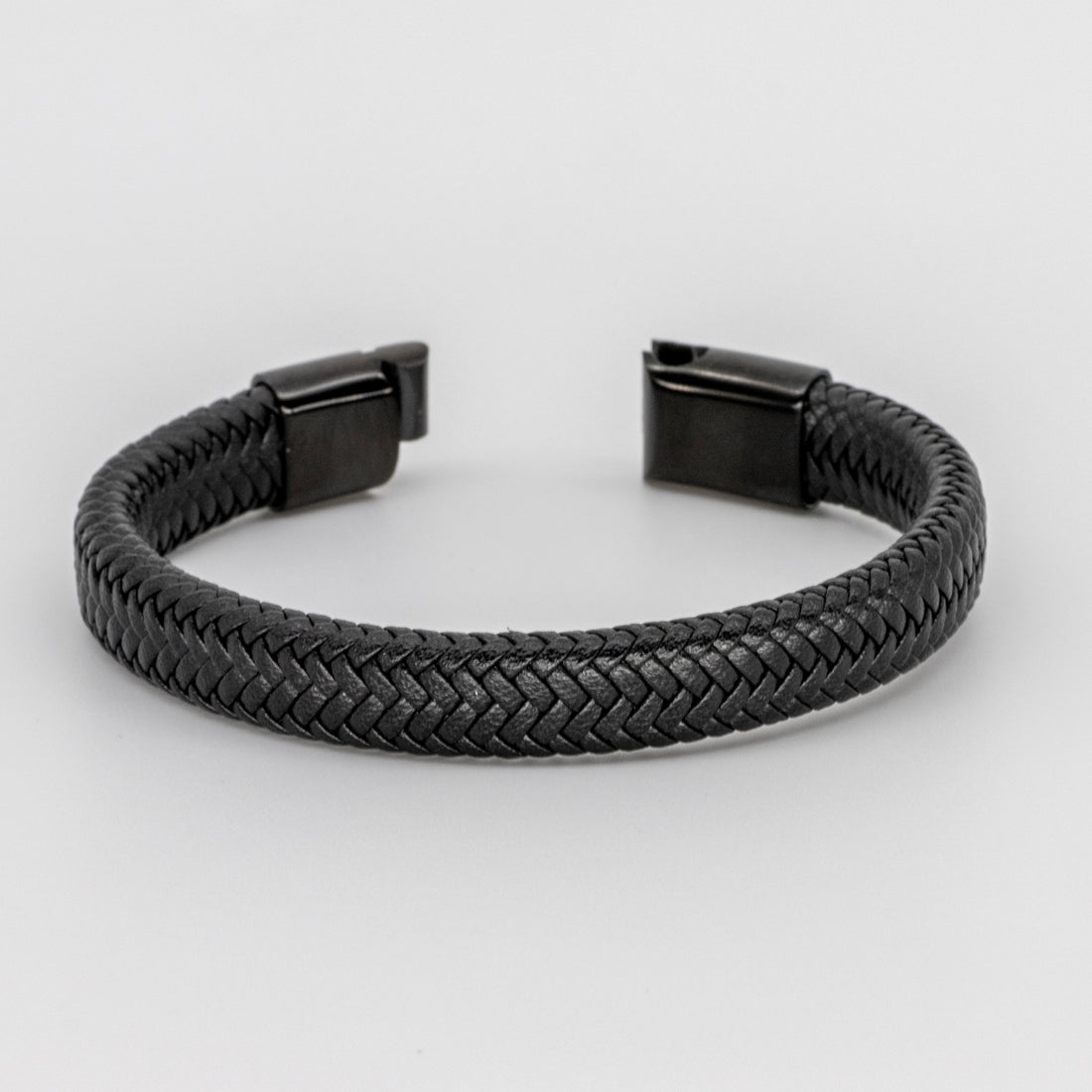 Black Leather Braid Bracelet