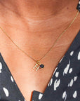 Gold Vermeil Initial and Gemstone Necklace