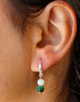Moonstone and Malachite Earrings
