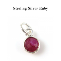 Sterling Silver Initial and Gemstone Necklace
