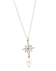 Pole Star with Pearl  Drop Necklace