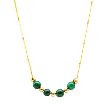 Malachite and Gold Chain Necklace