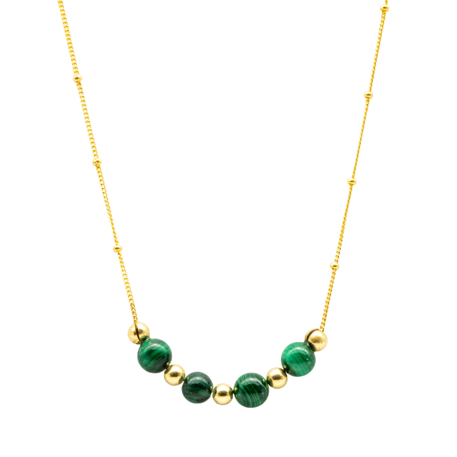 Malachite and Gold Chain Necklace