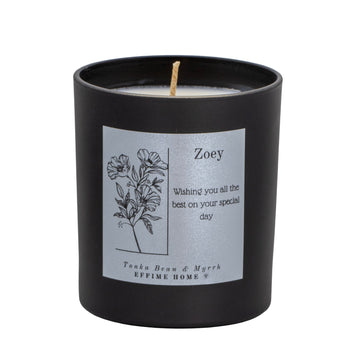 Floral Name with Message Candle
