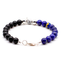 Lapis Lazuli and Onyx with Silver Bracelet