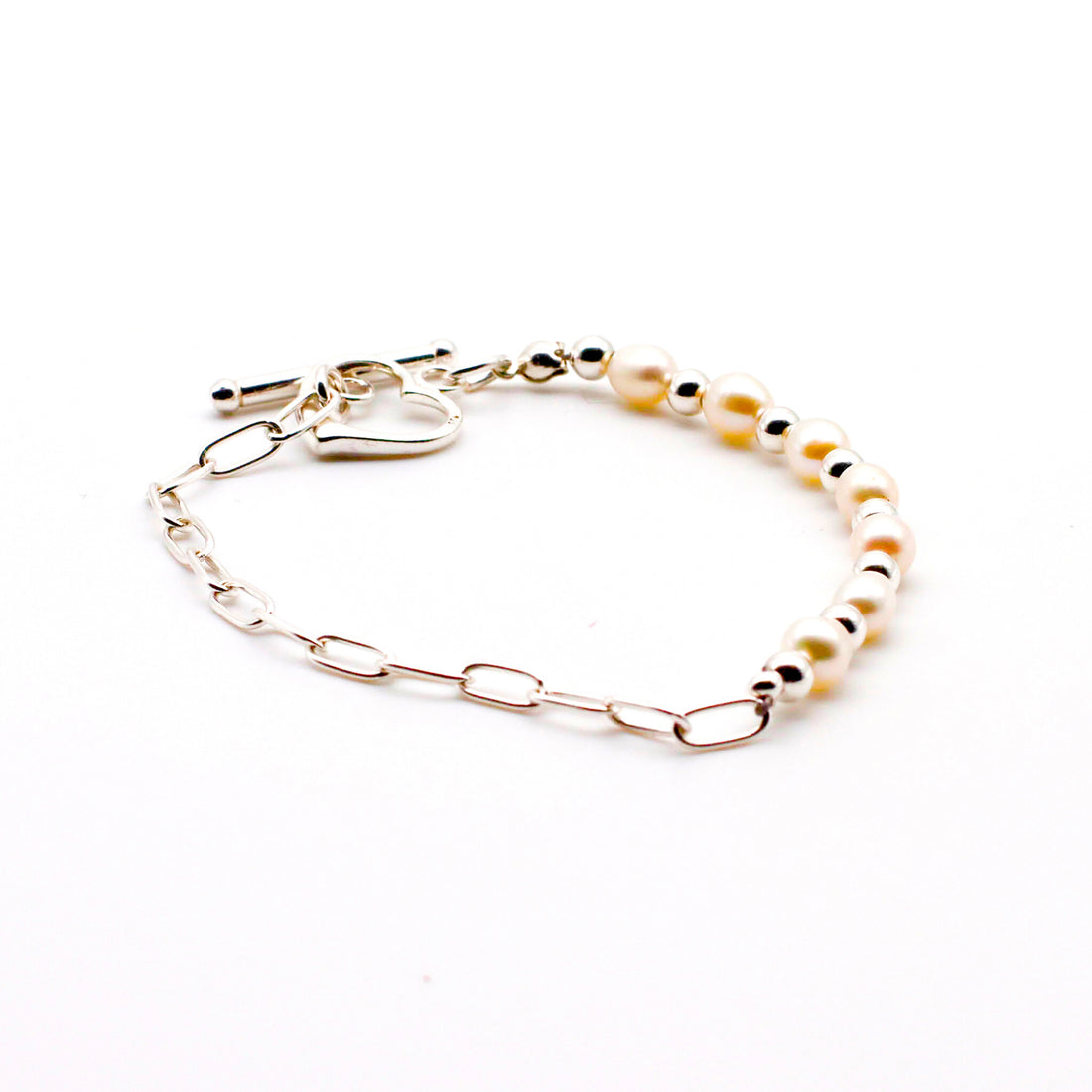 Silver Chain Pearl Bracelet