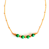 Malachite and Gold Chain Necklace