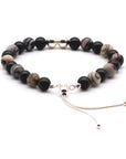 Jasper and Onyx with Silver Bracelet