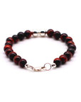 Red Tiger Eye with Silver Bracelet