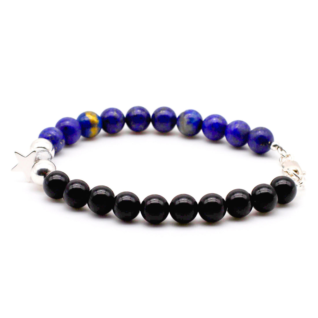 Lapis Lazuli and Onyx with Silver Bracelet