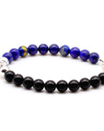 Lapis Lazuli and Onyx with Silver Bracelet