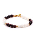 Moonstone and Garnet Gold Bracelet