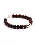 Red Tiger Eye with Silver Bracelet