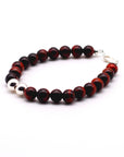 Red Tiger Eye with Silver Bracelet