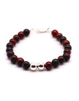 Red Tiger Eye with Silver Bracelet