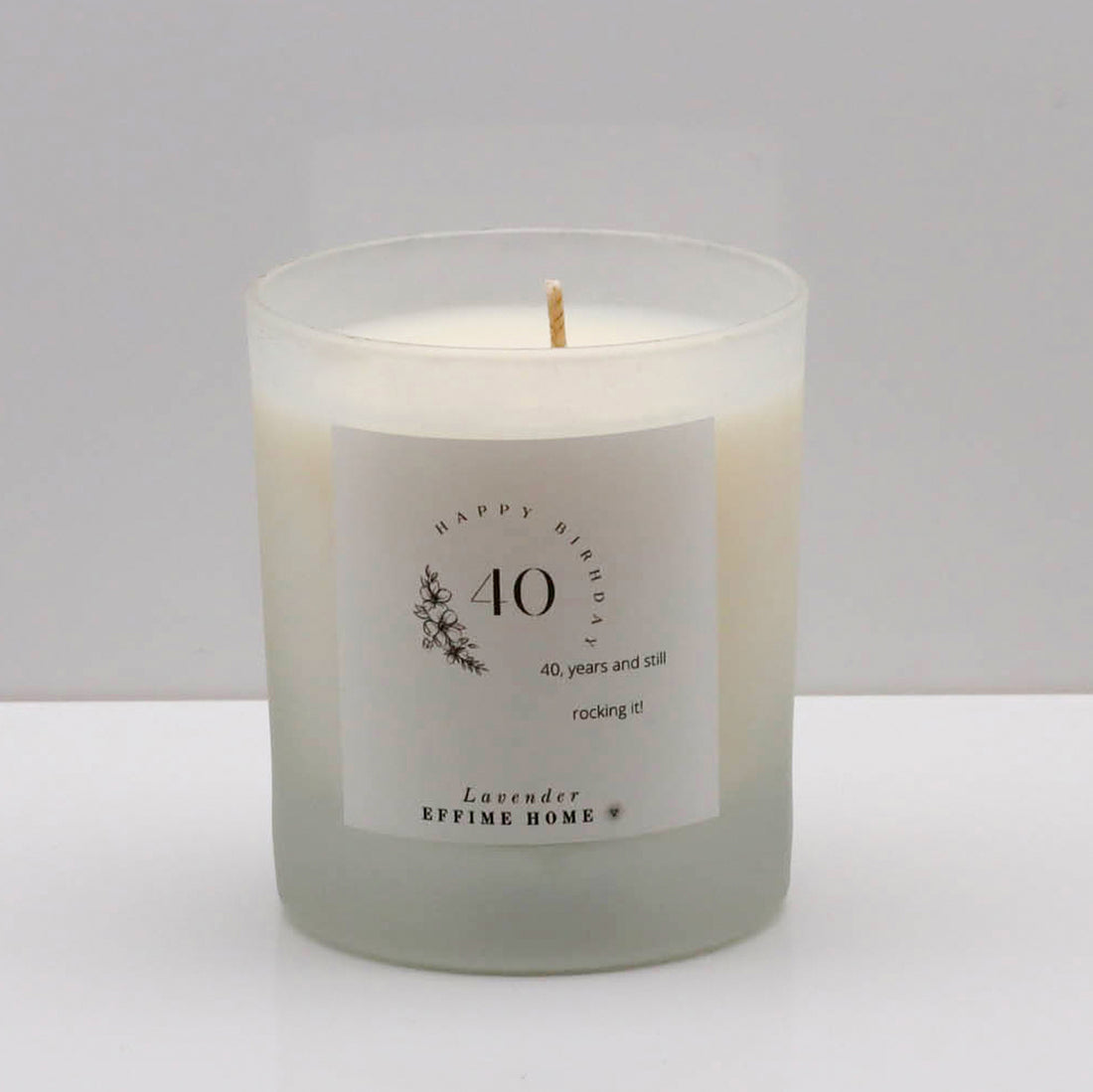 Age in Floral Circle Frame Candle