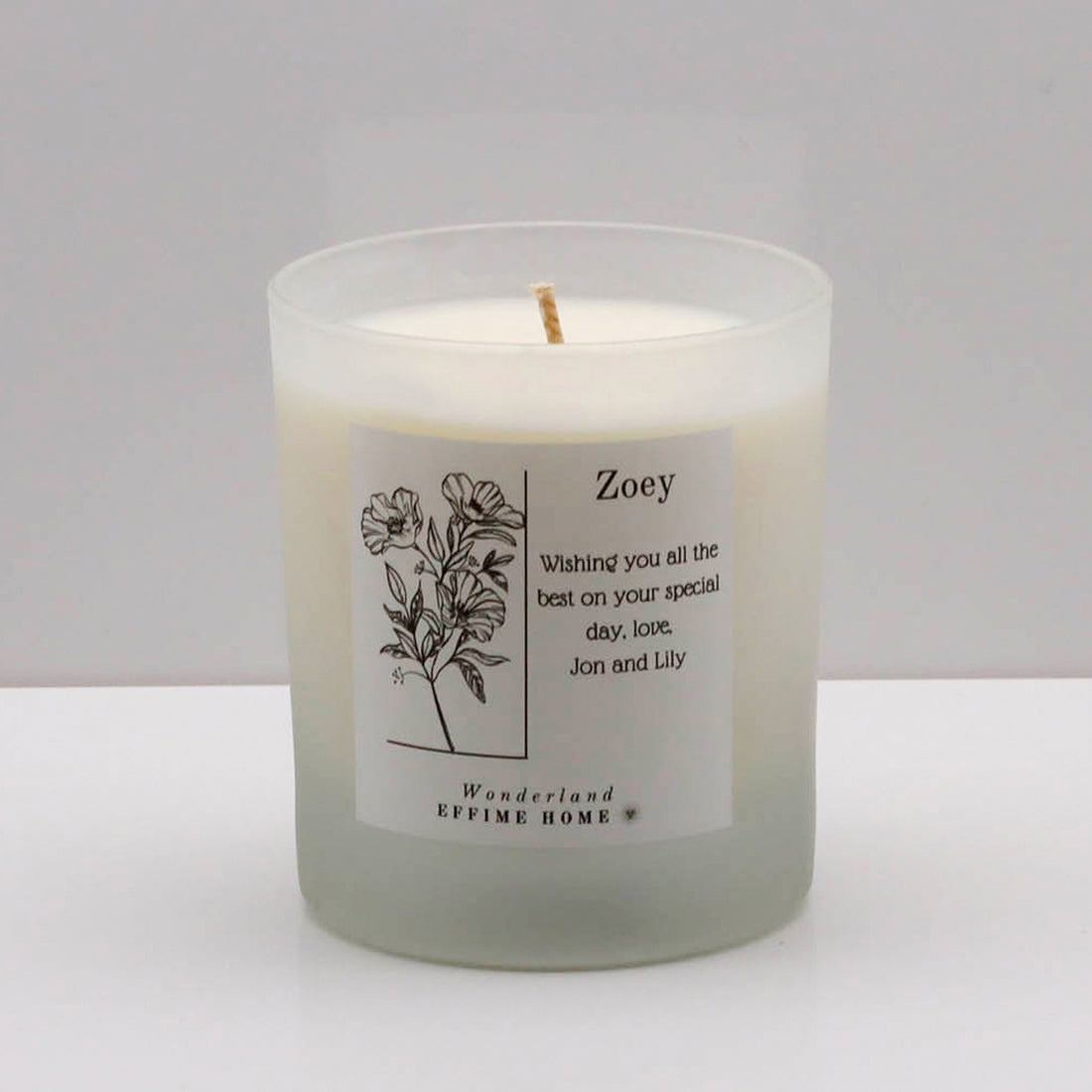 Floral Name with Message Candle