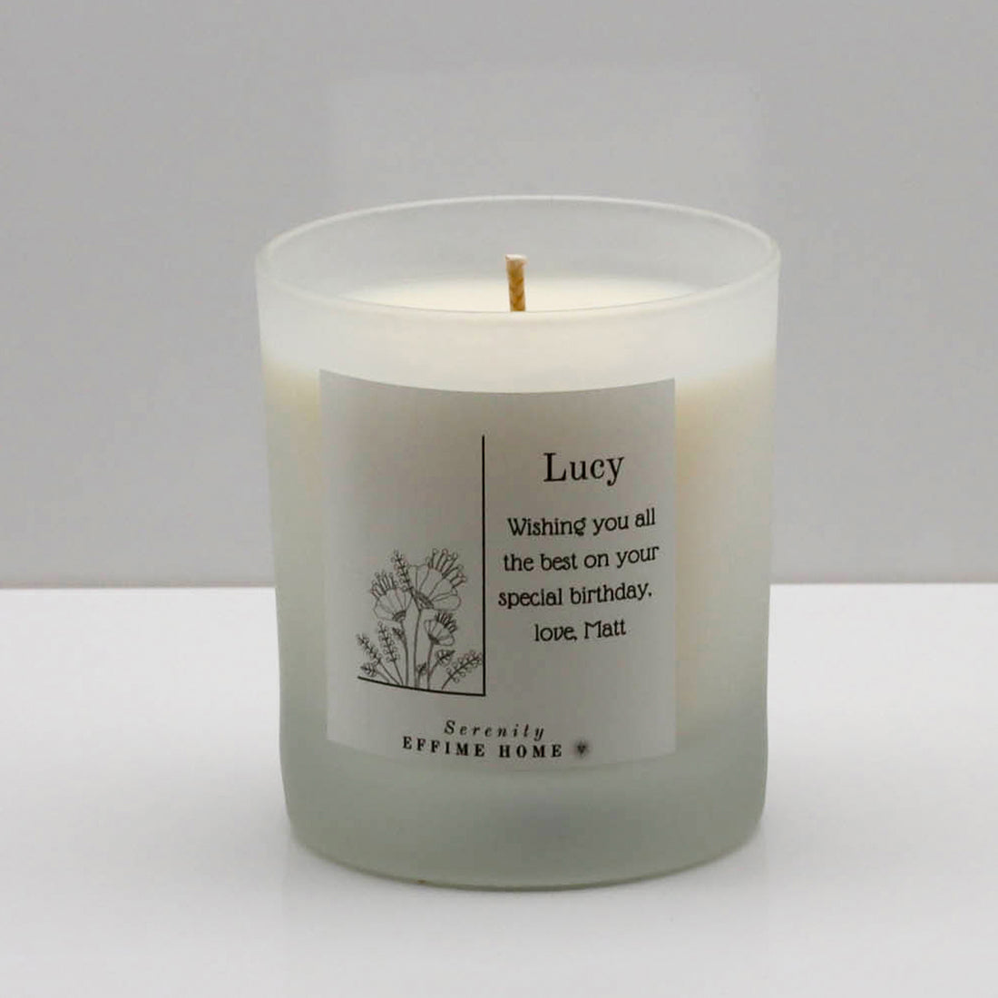 Flowers with Name and Message Candle
