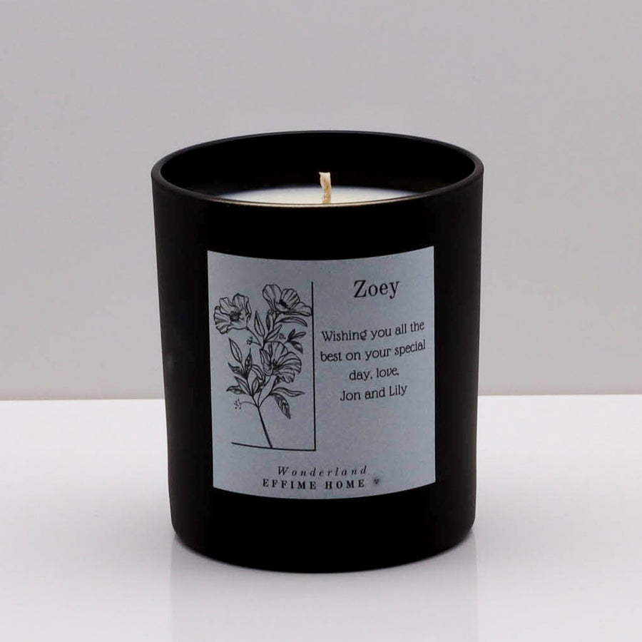Floral Name with Message Candle
